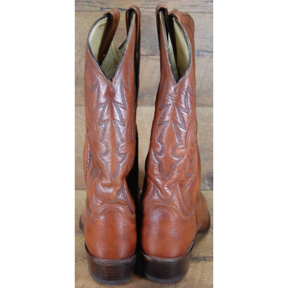 Vintage DAN POST Men\'s 9.5 D #9398 All Leather Brown Western Cowboy Boots main image 5